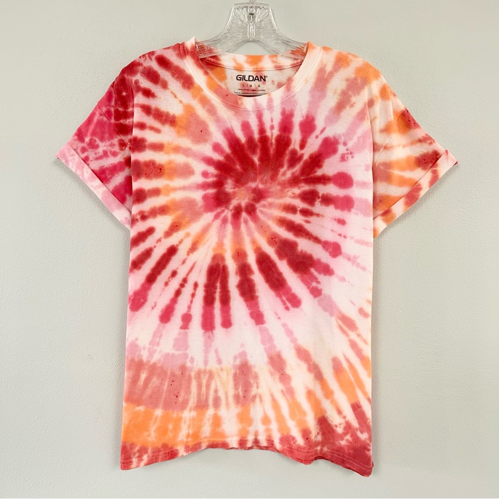 CUSTOM TIE-DYE 🦩 Pink Spiral - Size L